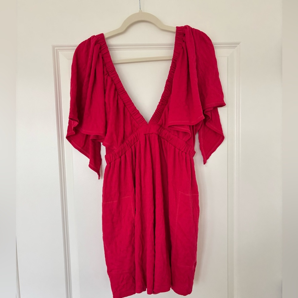 Free People Beach Romper - Vibrant Red